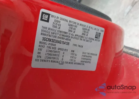 2010 Chevrolet Silverado 1500 Lt from USA, damaged, VIN 3GCRKSE38AG154128